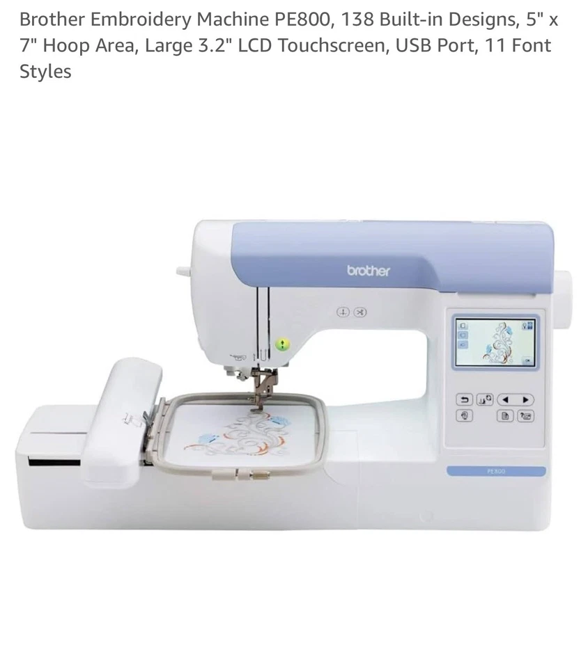 Máquina de bordar BROTHER PE800 5x7" con pantalla táctil a color grande nueva caja abierta Foto 2 de 2