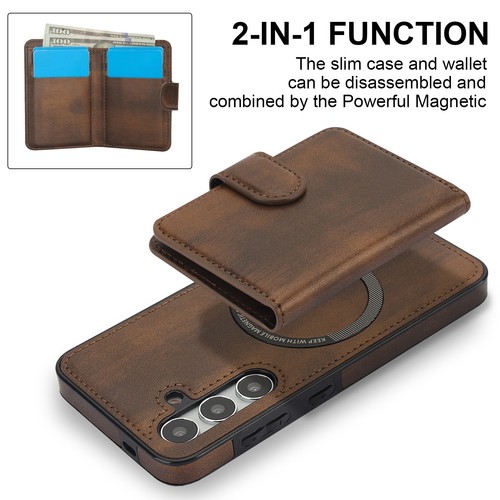 For Samsung Galaxy A15 A14 A13 Mag Safe Detachable PU Leather Stand Wallet Case - Picture 24 of 42