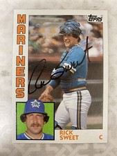 1984 Topps RICK SWEET On Card Auto! #211, Seattle Mariners (B)
