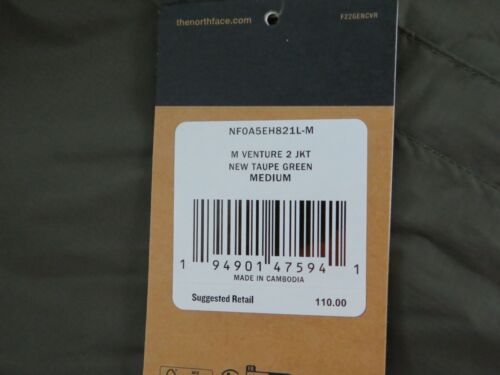 Mens The North Face Venture 2 Dryvent Waterproof Hooded Rain Jacket Taupe Green - Picture 12 of 14