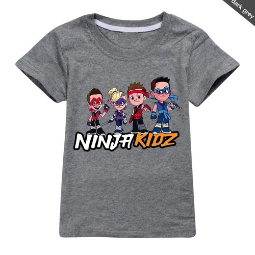 Kids Boys Girls Ninja Kidz Print Casual Short Sleeve T-Shirt Cotton Top Age 2-14 - Picture 26 of 26