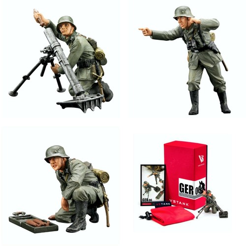 VsTank German WW2 Infantry Mortar Team 1/24 Scale Limited Edition Metal Figures