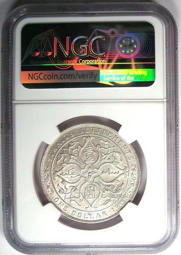 1908 Straits Settlements Dollar $1 - Certified NGC Uncirculated Detail (UNC MS) - Picture 3 of 5