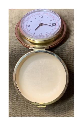 RARE HTF VTG BROWN SETH THOMAS MADE IN JAPAN TRAVEL ALARM WORLD CLOCK - TESTED - Picture 5 of 8