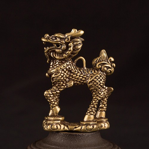 1PC Decorative Copper Unicorn Crafts Desktop Ornament Mythical Beast Ornament - Picture 11 of 12