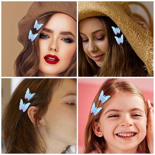 6 Stück Fee Schmetterling Haarspangen Mini Niedlich Schmetterling Haarnadeln für Mädchen - Bild 11 von 12