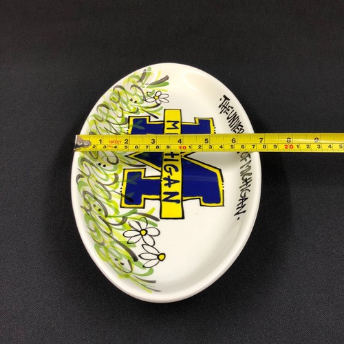 Plato de servir de cerámica ovalado T Cabells Too NCAA University of Michigan Wolverines - Imagen 9 de 9