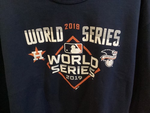 2019 Houston Astros Navy STITCHES World Series Crew 50/50 Sweatshirt SZ L - Cool - Picture 7 of 12