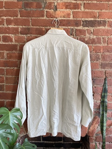 Ermenegildo Zegna Striped Light GreenButton Up Dress Shirt MADE IN ITALY Size XL - Picture 3 of 9