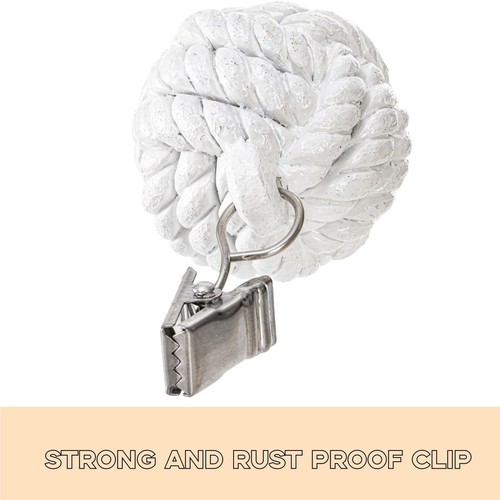 6 Pack Tablecloth Weights Heavy Cloth Pendant With Metal Clips Resin Cast Iron R - Picture 3 of 6