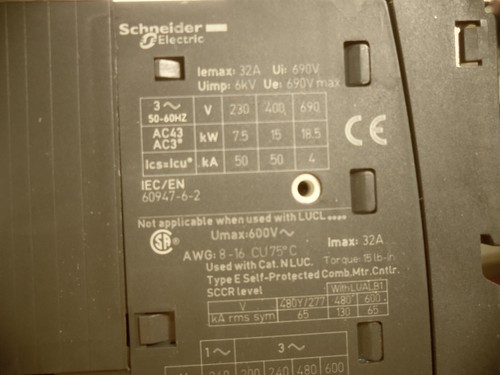 Schneider Electric LU2B32FU Reverser Power Base 110-240VAC/VDC, 32A, 3 Pole #41 - Picture 6 of 6