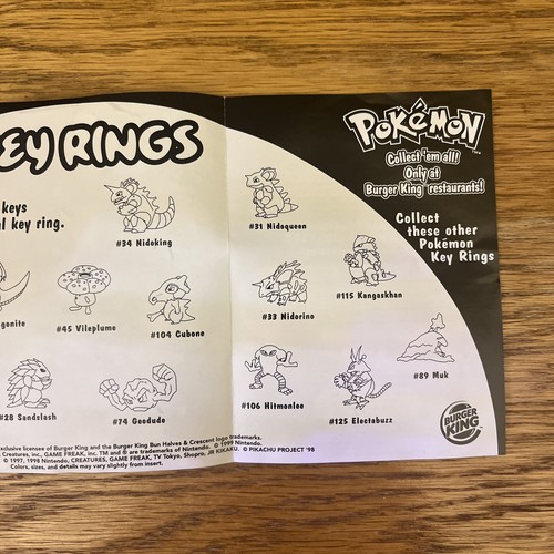 Vintage 1999 Burger King Kids Club Pokemon Spielzeug Checkliste - Bild 4 von 6