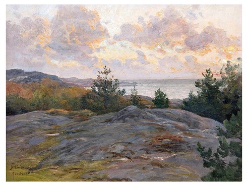 Landscape Spruce Trees B. Lindholm Tile Mural Kitchen Backsplash Marble Ceramic - Picture 1 of 19