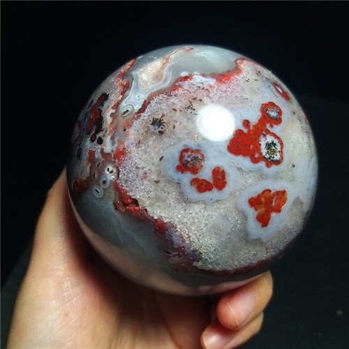 TOP626G Natural Brazilian Red Agate Crystal Sphere Ball Specimen Collection QQ69 - Picture 6 of 21