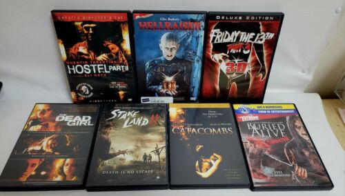 Horror 7 DVD Lot - Hellraiser Friday 13 pt3 3D Buried Alive The Dead Girl - Imagen 2 de 2