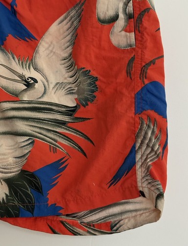 Pantalones Cortos de Natación Allsaints “Roost” Rojo Azul Blanco Pájaros Pequeños/32” Cintura - Imagen 6 de 13