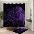 Purple Petals Fluttering- 3D Shower Curtain Polyester Bathroom Decor  Waterproof
