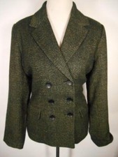 Beautiful Women's Size 12 Coldwater Creek Black Tweed Lined Double Button Blazer