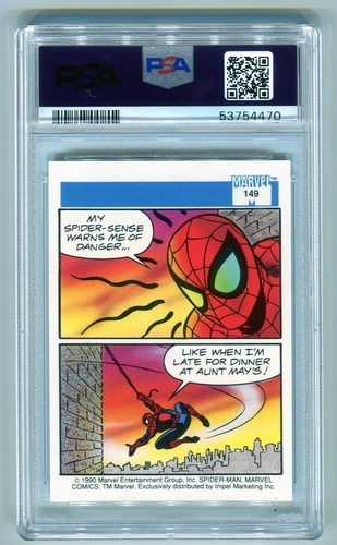 1990 Marvel Universe Spider-Man PSA 9 MINT #149 Spider-Man Presents - Bild 2 von 2