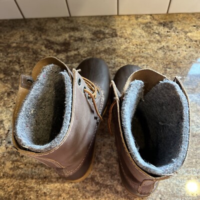 Kamik Snow Master Canada Snow Duck Boot 8 Brown Leather Wool 