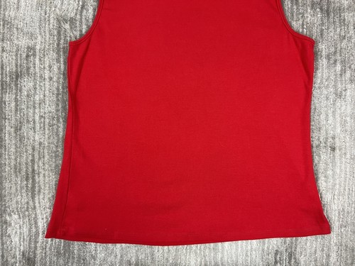 Hillard & Hanson Top Womens 1X Red Sleeveless Ruffle Tank Casual - Picture 8 of 10