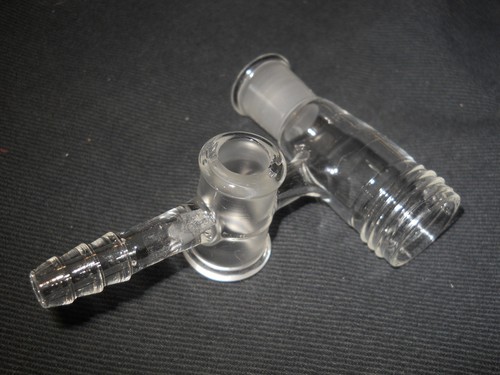 Glass Flow Control Vacuum Adapter, 14/20 Outer Joint & 24-400 Thread Joint, Chip - Picture 6 of 6