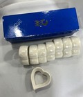 Napkin Rings Hearts Iridescent Ceramic Set Of 8