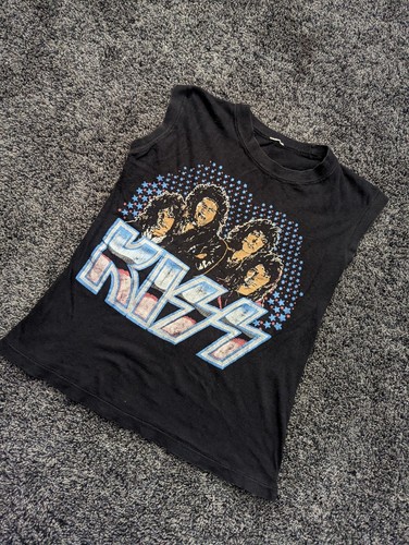Vintage Kiss Rock & Roll Band schwarz ärmelloses Shirt - Bild 4 von 6