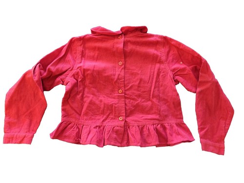 Top Oilily bambina in velluto a coste ricamato rosso cotone taglia 92/128 US 2T/7-8 nuovo - Foto 2 di 4