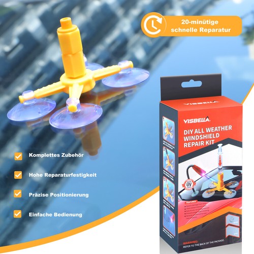 Pro Glas Reparatur Set Windschutzscheibe Steinschlag Komplett Auto Flüssigkeit - Bild 6 von 15