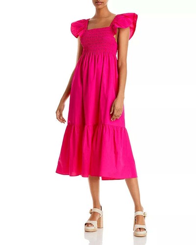 Aqua Smocked MIDI Dress - Picture 3 of 9