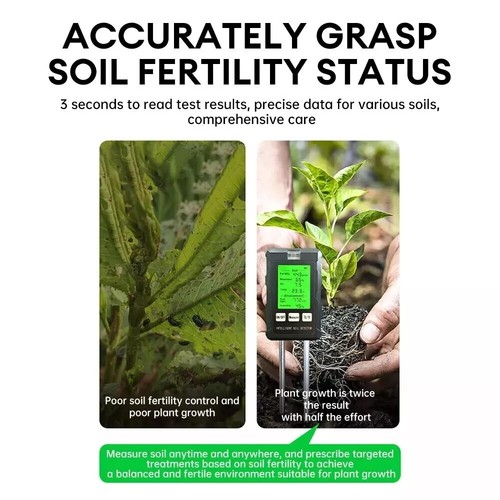 Bodentester Messgerät 6 in 1 PH Wert Bodenmessgerät Pflanzen Feuchtigkeitsmesser - Bild 10 von 16