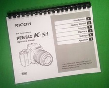 Owners Manual for Ricoh Pentax K-S1 KS1 Camera 116 Pages W/Clear Covers 