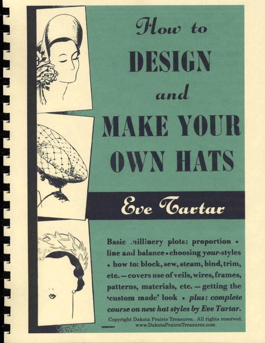 Millinery Book Hat Making How Design Hats TARTAR 1950s Make Your 