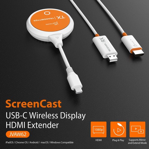 ScreenCast Émetteur et récepteur d'affichage sans fil USB-C vers HDMI, prend en charge... - Photo 2/7