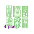  4 PCS Multifunktionales Geometrisches Lineal Multifunktionalen Geometrischen