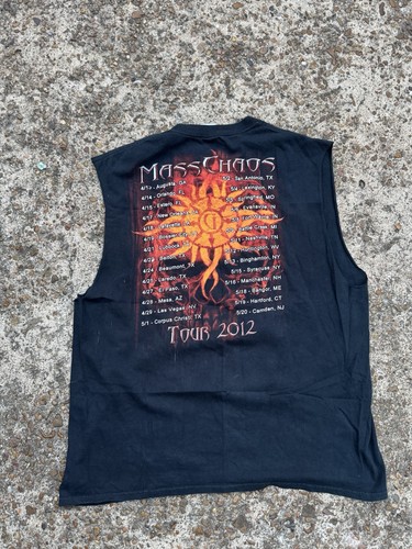 2012 Godsmack' Mass Chaos Double Sided Tour / Concert Shirt Distressed Tank Top - Picture 2 of 2