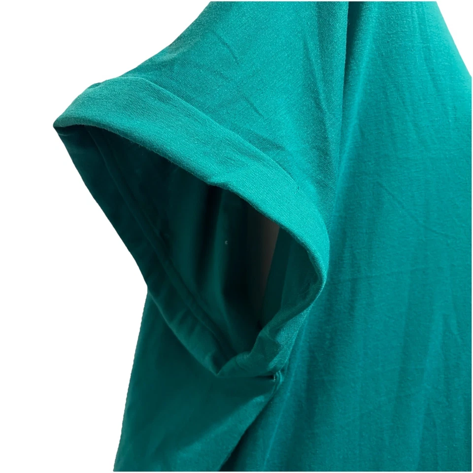 NWT LuLaRoe Green Leah Drop Shoulder Cuff Tunic Shining Bright Black Cat Size L - Image 4 of 4