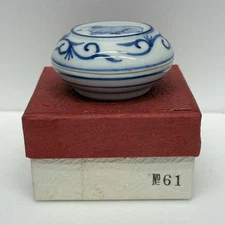 Sheep Incense Holder Container Blue White Porcelain Round Toho Tea Utensils Sado