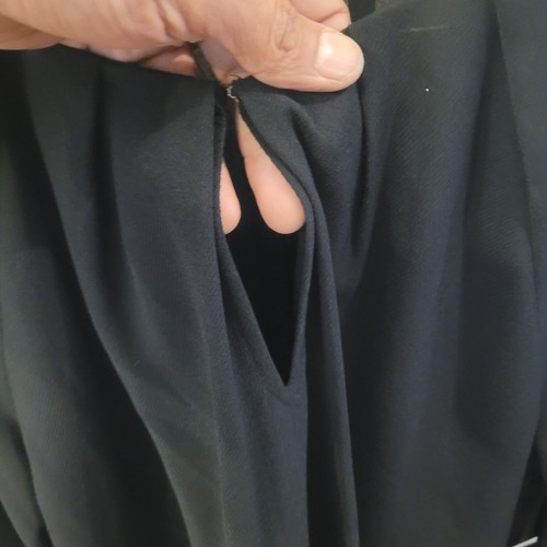 DKNY Women's Long-Sleeve Pleated Keyhole Top/Blouse (Black, Extra Large) NWT - Picture 4 of 14