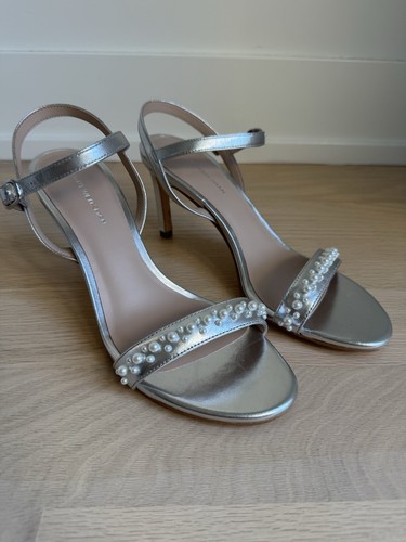 Stuart Weitzman Dancer 75 Demipearl Sandal 8.5 EU 39 NEW - Picture 2 of 10