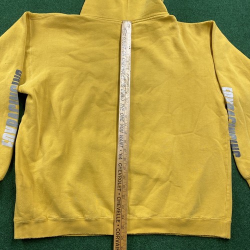 Vintage Fox Racing Hoodie Mens XL Yellow Y2K 90S Grunge Baggy Emo Sweatshirt - Picture 10 of 11