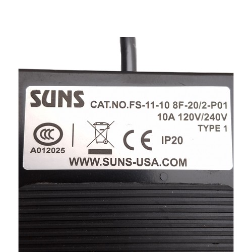 Suns FS-11-10 8F-20/2-P01 Momentary Foot Switch, SPST-NO, 10A 120/240VAC, 8ft - Picture 2 of 8