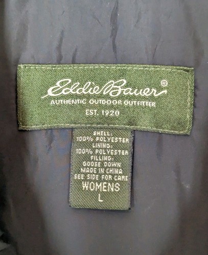 Eddie Bauer Women Premium Goose Down Full Zip Puffer Vest Black Size Large - Picture 2 of 8