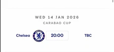 PROGRAMME PRE-ORDER CARABO CUP SEMI-FINAL 1st LEG CHELSEA v ARSENAL 14/1/2025