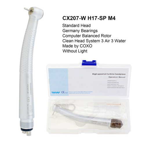 Pieza de mano dental COXO alta velocidad 4 orificios turbina de aire CX207-W-SP M4 rotor del medio oeste - Imagen 2 de 56