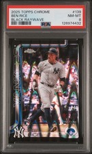 2025 TOPPS CHROME BLACK RAYWAVE #139 BEN RICE 2/10 PSA 8