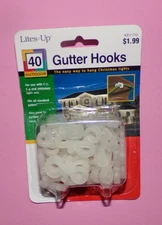 Lites Up 40 Outdoor Gutter Hooks Christmas String Lights