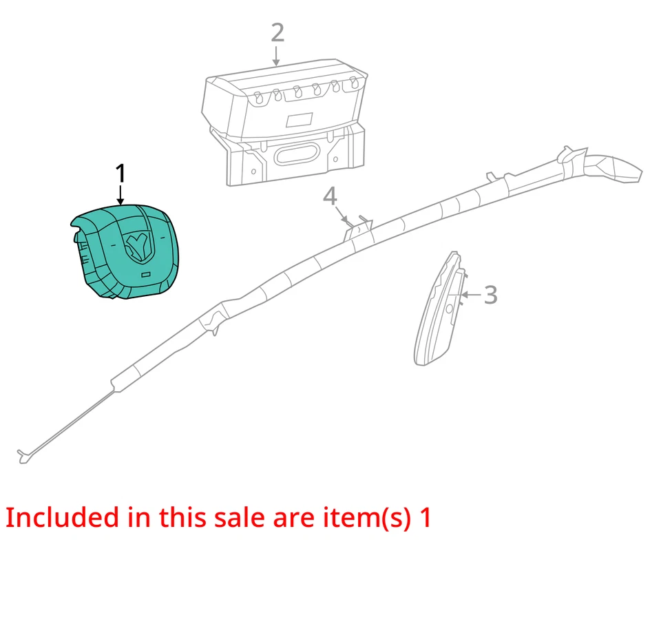 2019-2024 Dodge Ram 2500 LH Driver Steering Wheel Airbag OEM - Изображение 4 из 4