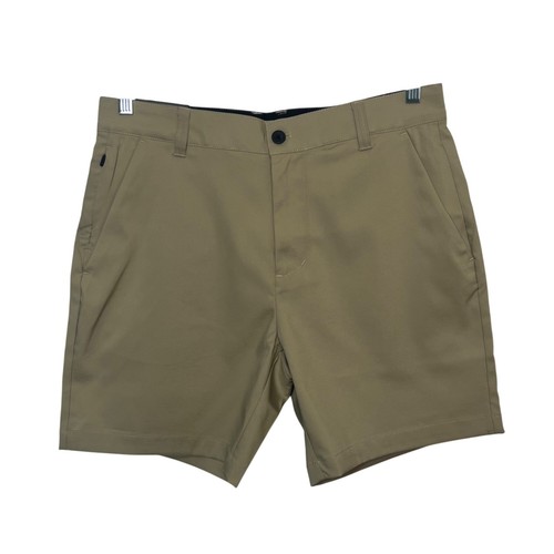 Puli Khaki Stretch Gewebte Shorts Herren Größe 32 Khaki Neu Golf Sommer - Bild 1 von 10